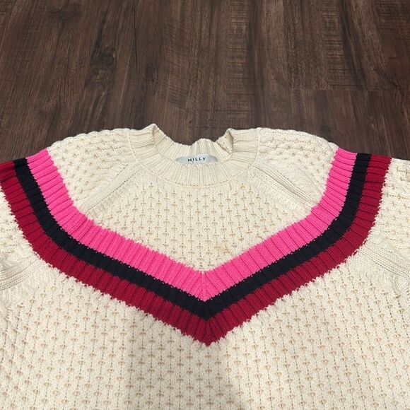SALE! Milly Cream Wool Knit Sweater, Size Small - Picture 4 of 12